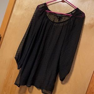 AB Studio Sheer Polka Dot Top